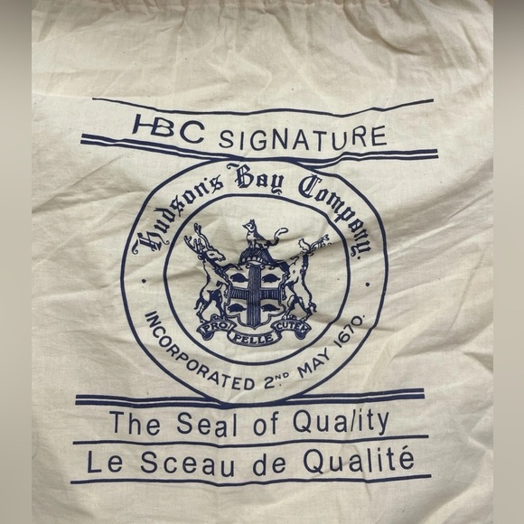 Hudson Bay HBC Striped 100% Wool Bag W Dust Bag Limited Edition Very Rare - Picture 3 of 14